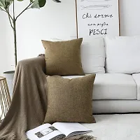 CASA-NEST Plain Jute Cushion Cover (Gold/Beige) 12X12 inches or 30X30 cms- Set of 5 pcs-thumb1