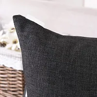 CASA-NEST Plain Jute Cushion Cover (black) 12X12 inches or 30X30 cms- Set of 5 pcs-thumb1