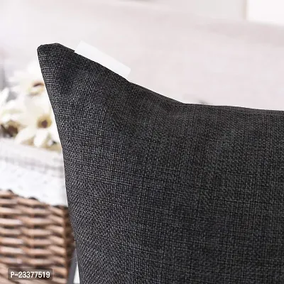 CASA-NEST Plain Jute Cushion Cover (black) 12X12 inches or 30X30 cms- Set of 5 pcs-thumb2