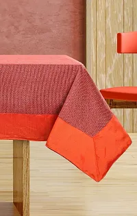 CASA-NEST 4 Seater Centre Table Cover, Table Cloth Plain Color Size 36x54 Inch, Washable Quality Cotton Jute Table Cover(orange)-thumb1