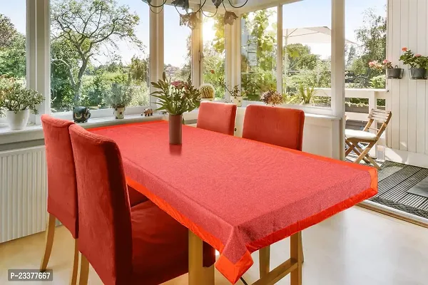 CASA-NEST 4 Seater Centre Table Cover, Table Cloth Plain Color Size 36x54 Inch, Washable Quality Cotton Jute Table Cover(orange)-thumb3