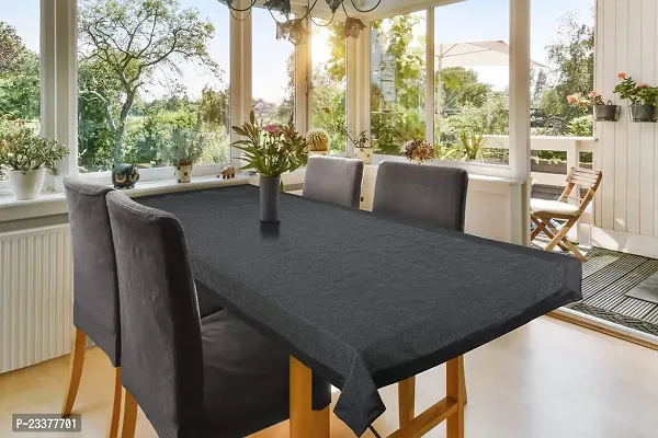 CASA-NEST 4 Seater Centre Table Cover, Table Cloth Plain Color Size 36x54 Inch, Washable Quality Cotton Jute Table Cover(black)