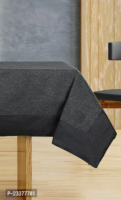 CASA-NEST 4 Seater Centre Table Cover, Table Cloth Plain Color Size 36x54 Inch, Washable Quality Cotton Jute Table Cover(black)-thumb2