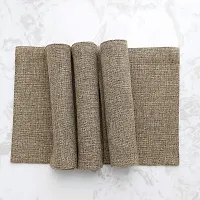 CASA-NEST Reversible Jute Cloth Table mats / Place mats Pack of 6 Table Mat Heat Resistant Dining Table Place Mats for Kitchen Table Wedding Party, 12 x 18 inches, (Light Umber) jutep001-thumb2