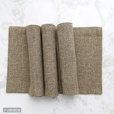 CASA-NEST Reversible Jute Cloth Table mats / Place mats Pack of 6 Table Mat Heat Resistant Dining Table Place Mats for Kitchen Table Wedding Party, 12 x 18 inches, (Light Umber) jutep001-thumb3