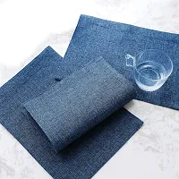 CASA-NEST Jute Table mats / Place mats Pack of 6 Table Mat Heat Resistant Dining Table Place Mats for Kitchen Table Wedding Party, 12 x 18 inches, (Navy BLUE-35) jutep001-thumb1