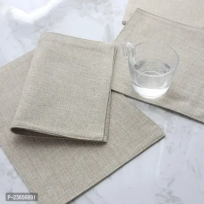 CASA-NEST Reversible Jute Cloth Table mats / Place mats Pack of 6 Table Mat Heat Resistant Dining Table Place Mats for Kitchen Table Wedding Party, 12 x 18 inches, (Light Umber) jutep001-thumb3