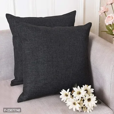 CASA-NEST Jute Cushion Cover 20x20 (Pack of 2) (Dark Grey)-thumb2