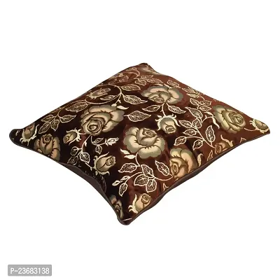 CASA-NEST Rose Embroidery Premium Cushion Cover,Size=12 X 12 inch,Set of 5 Pc,Bed Cushion Cover /Sofa Cushion Cover (Maroon)-thumb2