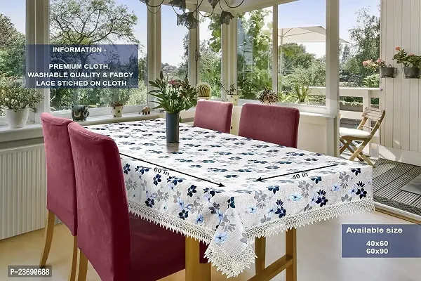 CASA-NEST Premium Cotton Cloth Table Cloth with Stiched Lace, Washable Quality Centre Table Cover, Size 40x60 Inch, Pack of 1 pc (color10)-thumb2