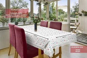 CASA-NEST Premium Cotton Cloth Table Cloth with Stiched Lace, Washable Quality Centre Table Cover, Size 40x60 Inch, Pack of 1 pc (Color1)-thumb1