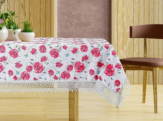 CASA-NEST Premium Cotton Cloth Table Cloth with Stiched Lace, Washable Quality Centre Table Cover, Size 40x60 Inch, Pack of 1 pc (color7)