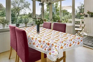 CASA-NEST Premium Cotton Cloth Table Cloth with Stiched Lace, Washable Quality Centre Table Cover, Size 40x60 Inch, Pack of 1 pc (color8)-thumb1