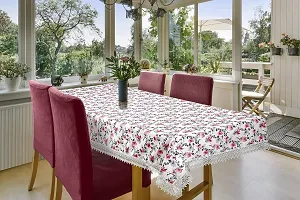 CASA-NEST Premium Cotton Cloth Table Cloth with Stiched Lace, Washable Quality Centre Table Cover, Size 40x60 Inch, Pack of 1 pc (color6)-thumb1