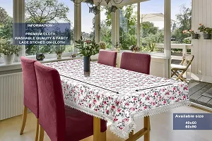 CASA-NEST Premium Cotton Cloth Table Cloth with Stiched Lace, Washable Quality Centre Table Cover, Size 40x60 Inch, Pack of 1 pc (color6)-thumb2