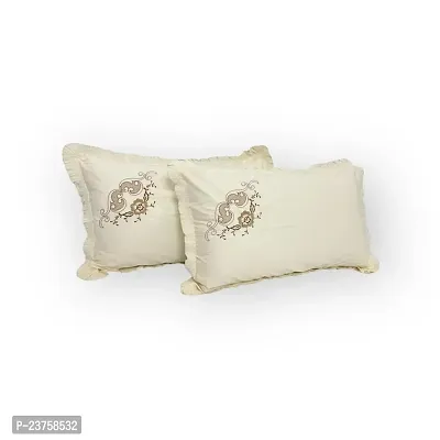 CASA-NEST Embroided Design Cotton Pillow Cover Size-17x27 Luxury Pillow Cover Set of 2 Piece .(Multi 6)