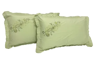 CASA-NEST Embroided Design Cotton Pillow Cover Size-17x27 Luxury Pillow Cover Set of 2 Piece .(Multi 3)-thumb1