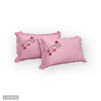 CASA-NEST Embroided Design Cotton Pillow Cover Size-17x27 Luxury Pillow Cover Set of 2 Piece (Multi 2)
