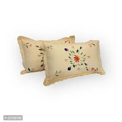 CASA-NEST Embroided Design Cotton Pillow Cover Size-17x27 Luxury Pillow Cover Set of 2 Piece. (Multi 8)-thumb2