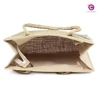 CASA-NEST Jute Bags For Lunch For Men | Jute Bags With Zip | Jute Tote Bag | Jute Tiffin Bags | Printed Jute Bag | Jute Carry Bag | Jute Bag Medium Size | Size: 30(L) X10(B) X35(H) CM-thumb1