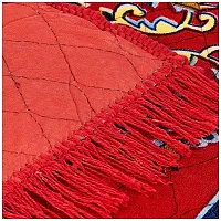 Traditional Carpet/Quilted Pooja Mat, Asaan |Square Shape  Soft Velvet Material|Maditation Prayer Mat|Red Color Pooja Asan,Size 60 x 60 CM,Pack of 1 (Red)-thumb1