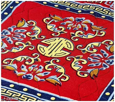 Traditional Carpet/Quilted Pooja Mat, Asaan |Square Shape  Soft Velvet Material|Maditation Prayer Mat|Red Color Pooja Asan,Size 60 x 60 CM,Pack of 1 (Red)-thumb3