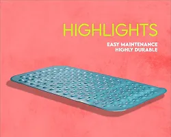 Anti Skid Mat for Bathroom Floor Bathroom Anti Slip Mat with Suction Cups  Drain Holes 37x70 cm (Aqua)-thumb2