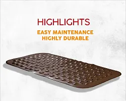 CASA-NEST Anti Skid Mat for Bathroom Floor Bathroom Anti Slip Mat with Suction Cups  Drain Holes 37x70 cm (Brown)-thumb2