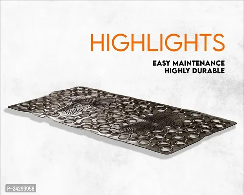 CASA-NEST Anti Skid Mat for Bathroom Floor Transparent Mat Foot Mat Design Bathroom Anti Slip Mat with Suction Cups  Drain Holes 37x70 cm (Brown)-thumb2