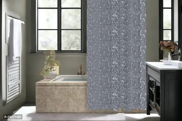 CASA-NEST PVC 3D Translucent Shower Curtain,Size-4.5ft x 9 ft(Length),Bathroom Curtain,Pack of 1 pcs Stone (Grey)