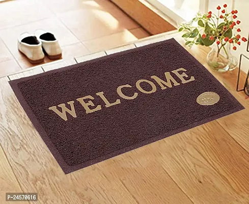 Trendy PVC Welcome Doormat for Home Entrance Outdoor Brown-thumb0