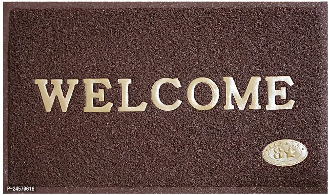 Trendy PVC Welcome Doormat for Home Entrance Outdoor Brown-thumb3