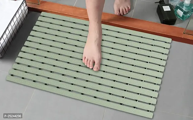 CASA-NEST PVC Stripe Shower Mat, Anti Skid Bath Mat, Size=45 cms x 61 cms,-thumb0