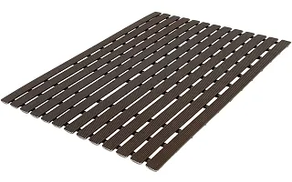 CASA-NEST PVC Anti Slip Skid Proof Shower Bath Mat, Chocolate Brown (61 x 45 cm)-thumb1