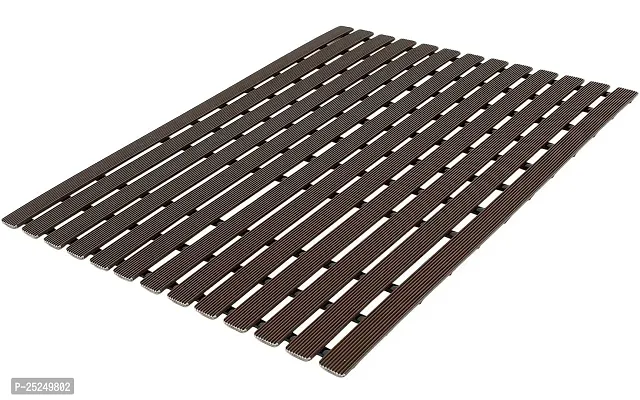 CASA-NEST PVC Anti Slip Skid Proof Shower Bath Mat, Chocolate Brown (61 x 45 cm)-thumb2