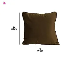 CASA-NEST Holland Reversible Cushion Cover for Couch and Sofa Bedroom Soft Square Decorative Cushion Cover, Size= 16 x 16 Inches, (Pack of 5) (Chocolate)-thumb1