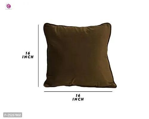 CASA-NEST Holland Reversible Cushion Cover for Couch and Sofa Bedroom Soft Square Decorative Cushion Cover, Size= 16 x 16 Inches, (Pack of 5) (Chocolate)-thumb2