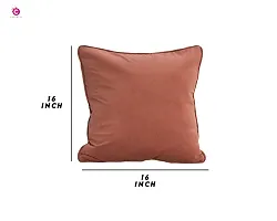 CASA-NEST Holland Reversible Cushion Cover for Couch and Sofa Bedroom Soft Square Decorative Cushion Cover, Size= 16 x 16 Inches, (Pack of 5) (Pink)-thumb1