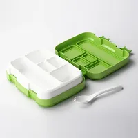 Lunch Combo Lion Theme Green ( Lunch Bag, Lunch Box ,Water Bottle)-thumb3