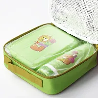 Lunch Combo Lion Theme Green ( Lunch Bag, Lunch Box ,Water Bottle)-thumb2