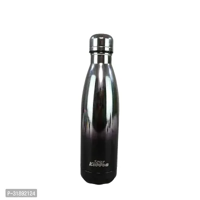 500 ml Stainless Steel Holographic Water Bottle - Glossy Silver Black