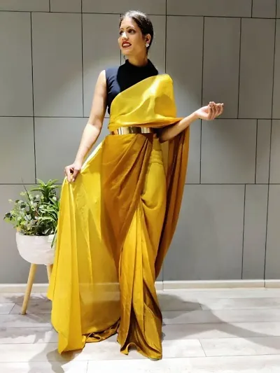 Fancy Blend Saree with Blouse Piece for Women