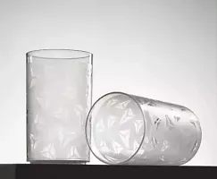 Plastic Diamond Design Unbreakable Stylish Transparent Water Glass, Juice Glass, Beer Glass, Wine Glass (Plastic Glass Set , 300 ML , Pack of 8)-thumb1