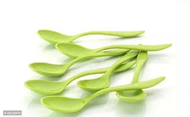 Fancy Spoons Set of 12 Units, Plastic Spoons, Colourful Spoons-multicolour-thumb3