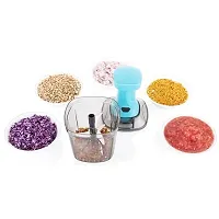 Push Chopper, 6 Blade  900ml Cup, Quick Manual Hand Held Chopper to Chop  Cut Vegetables, Fruits, Onion, Salad, Indian Dishes with Easy Push and Close Button (Multicolour)-thumb4