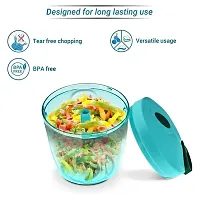 MANUAL STAINLESS STEEL COMPACT EXTRA SHARP HAND HELD VEGETABLE CHOPPER / SLICER WITH 5 BLADES (750 ML)-thumb2