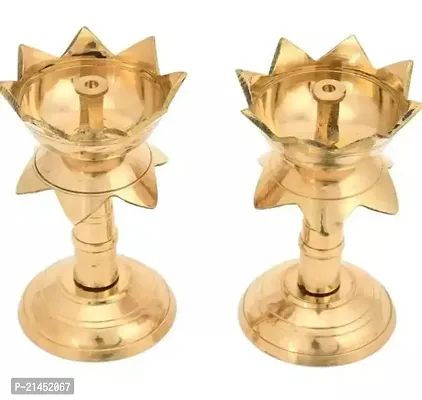 Artrends Brass Kamal Diya for Pooja Puja Home Mandir Temple 4 5 inch Pack of 2-thumb0