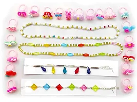 Brand One And Only Dreamz Ring Bracelet Necklace Birthday Present Set 24 PcsFor Toddlers Kids Girls Rakhi Birthday Return Gifts In Reasonable Price Suitable For Age 2- 11 Yrs. Multicolour-thumb2