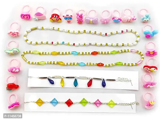 Brand One And Only Dreamz Ring Bracelet Necklace Birthday Present Set 24 PcsFor Toddlers Kids Girls Rakhi Birthday Return Gifts In Reasonable Price Suitable For Age 2- 11 Yrs. Multicolour-thumb3