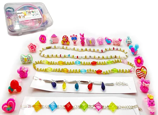 Brand One And Only Dreamz Ring Bracelet Necklace Birthday Present Set 24 PcsFor Toddlers Kids Girls Rakhi Birthday Return Gifts In Reasonable Price Suitable For Age 2- 11 Yrs. Multicolour